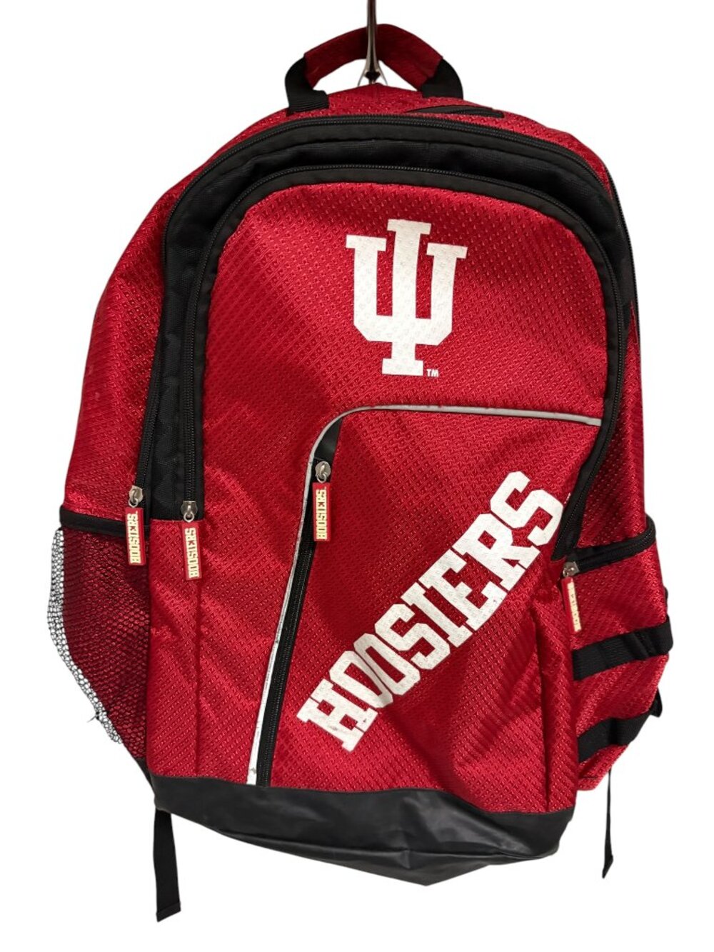 Indiana Hoosiers Red Mesch Nylon Backpack Interlocking IU Logo Team Lettering